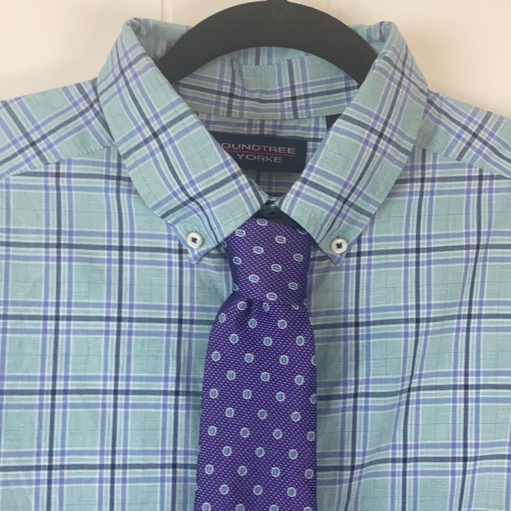 Roundtree & Yorke Large Tall shirt with matching Cremieux Extra Long Tie Easter